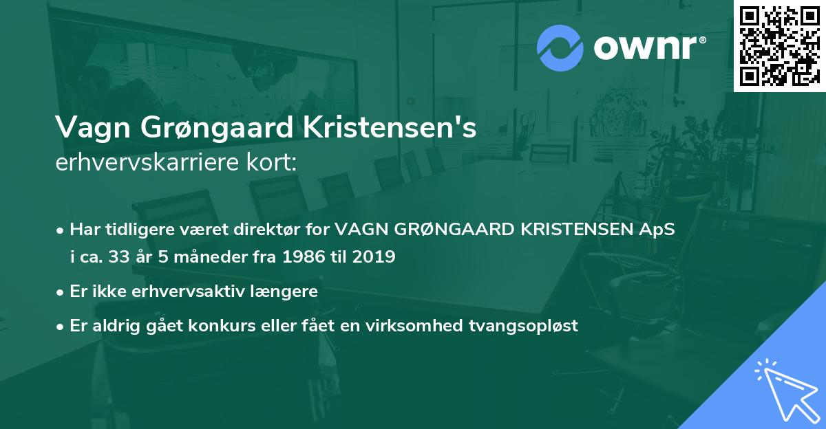Vagn Grøngaard Kristensen's erhvervskarriere kort