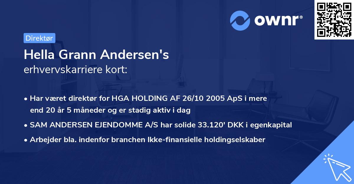 Hella Grann Andersen's erhvervskarriere kort