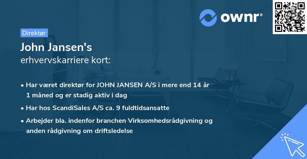 John Jansen's erhvervskarriere kort