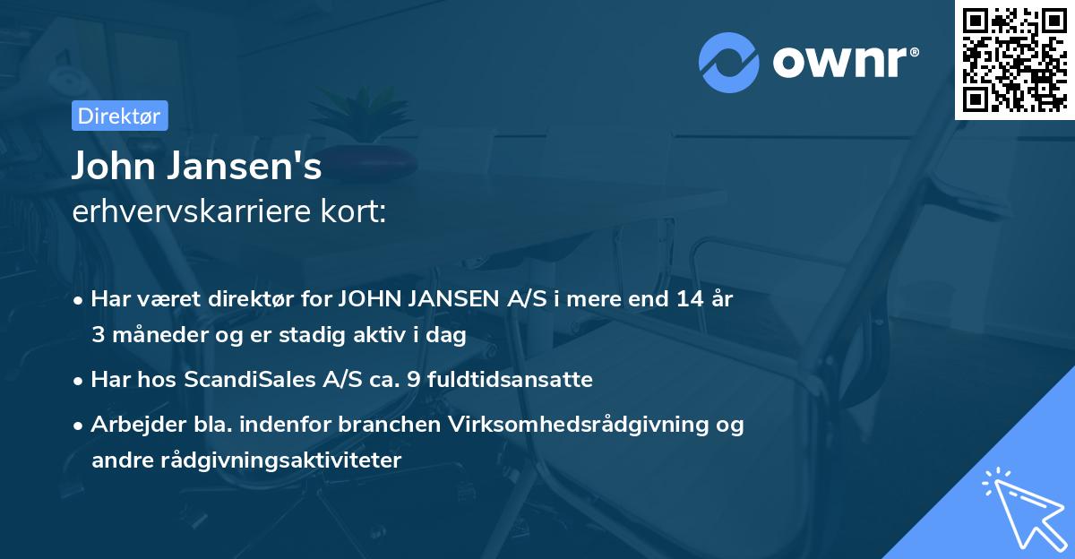 John Jansen's erhvervskarriere kort