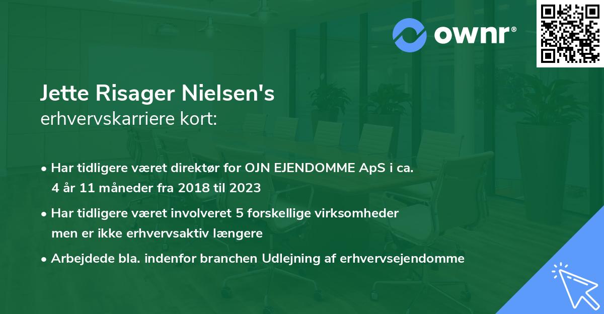 Jette Risager Nielsen's erhvervskarriere kort
