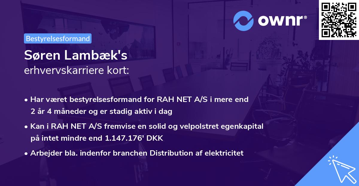 Søren Lambæk's erhvervskarriere kort