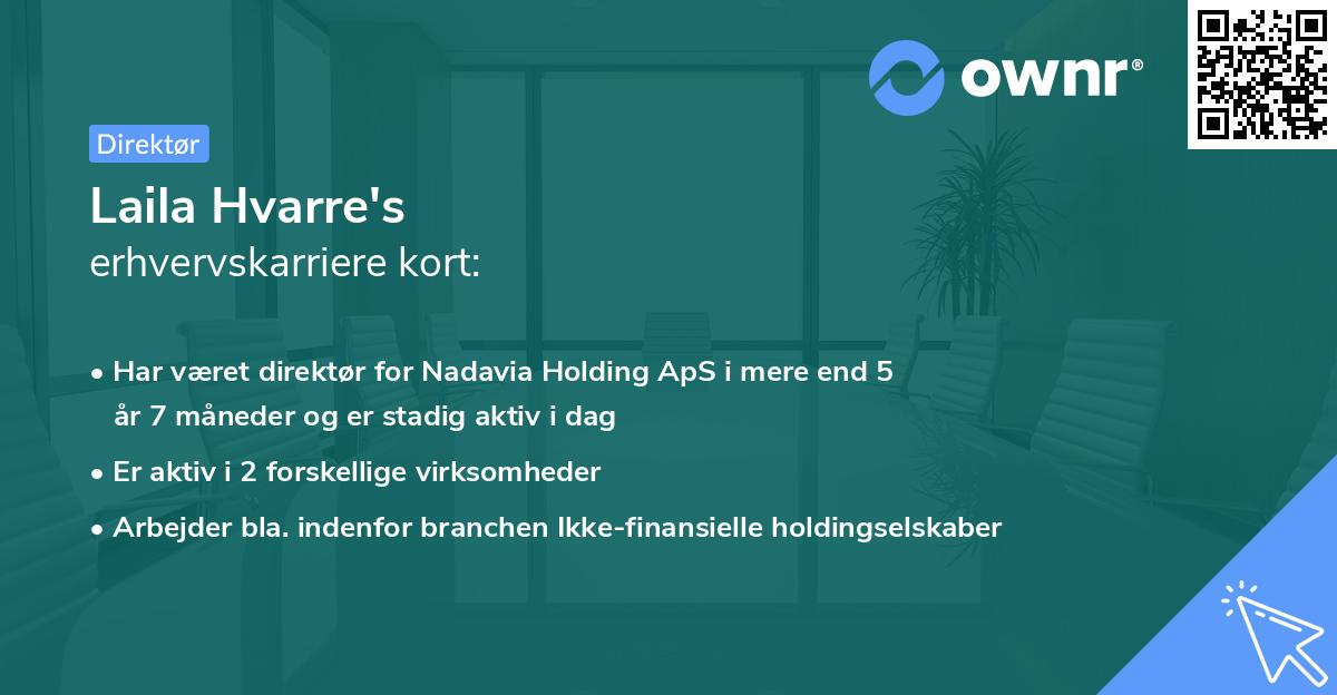 Laila Hvarre's erhvervskarriere kort