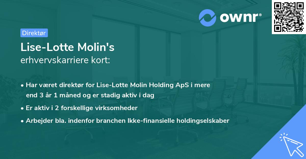 Lise-Lotte Molin's erhvervskarriere kort