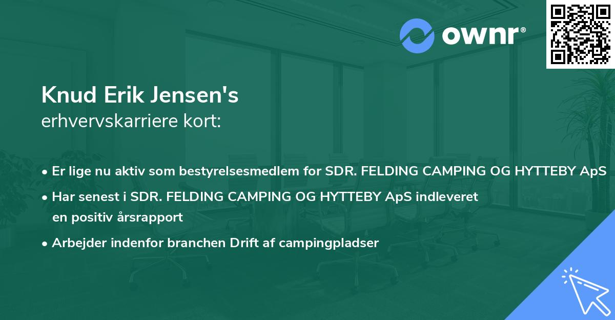 Knud Erik Jensen's erhvervskarriere kort