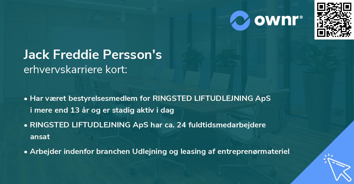 Jack Freddie Persson's erhvervskarriere kort