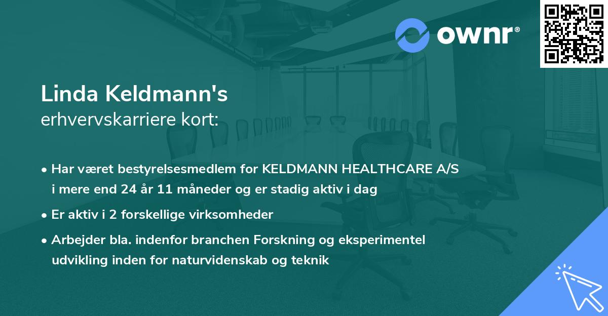 Linda Keldmann's erhvervskarriere kort