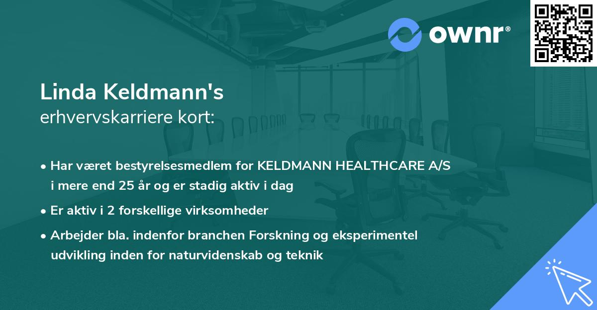 Linda Keldmann's erhvervskarriere kort