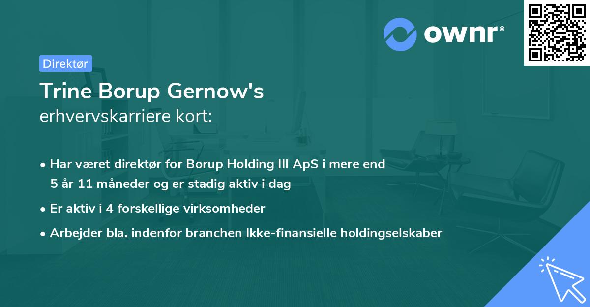 Trine Borup Gernow's erhvervskarriere kort