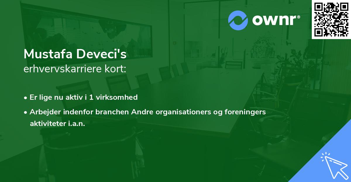 Mustafa Deveci's erhvervskarriere kort