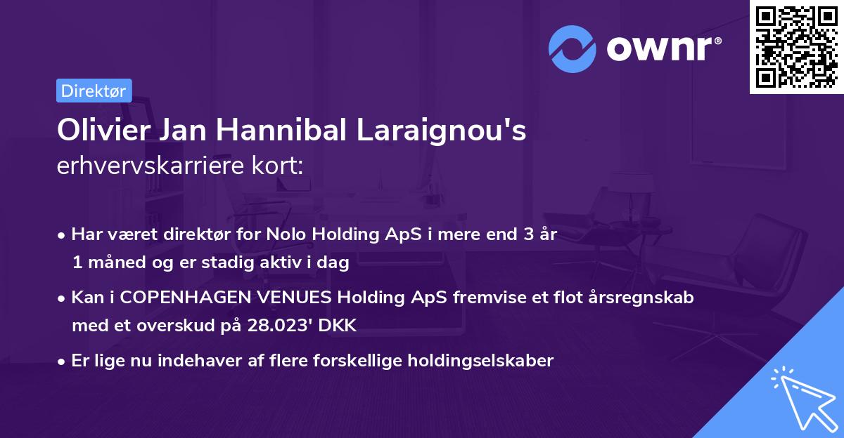 Olivier Jan Hannibal Laraignou's erhvervskarriere kort