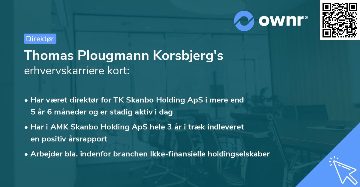 Thomas Plougmann Korsbjerg's erhvervskarriere kort