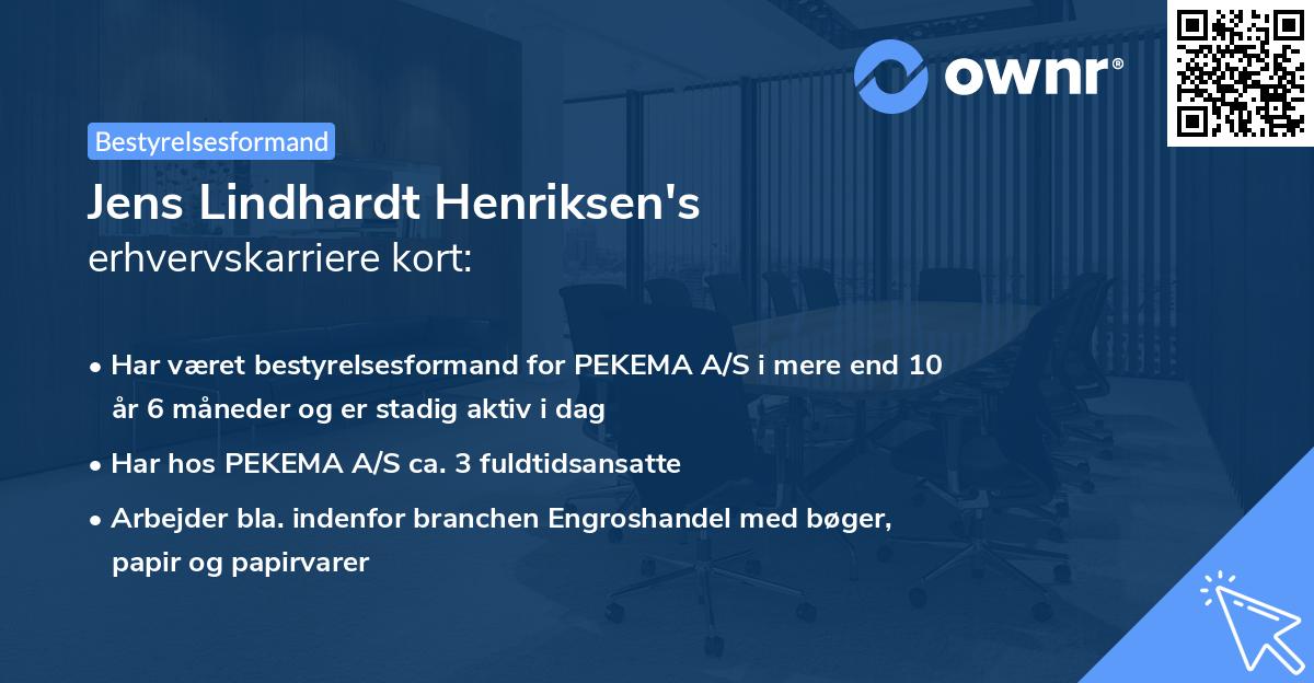 Jens Lindhardt Henriksen's erhvervskarriere kort