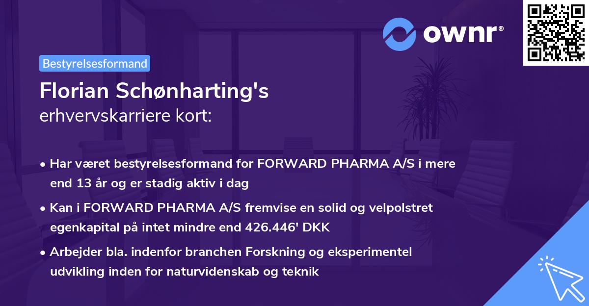 Florian Schønharting's erhvervskarriere kort