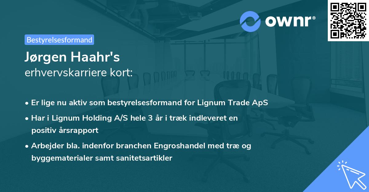Jørgen Haahr's erhvervskarriere kort