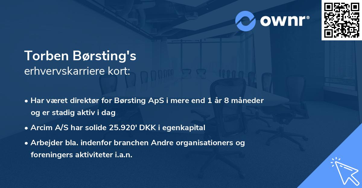 Torben Børsting's erhvervskarriere kort