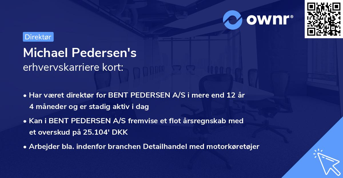 Michael Pedersen's erhvervskarriere kort