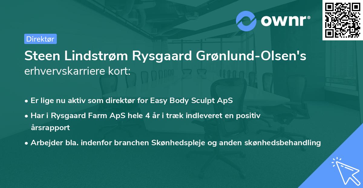 Steen Lindstrøm Rysgaard Grønlund-Olsen's erhvervskarriere kort