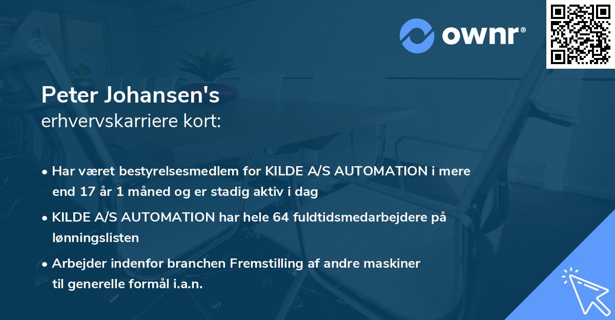Peter Johansen's erhvervskarriere kort