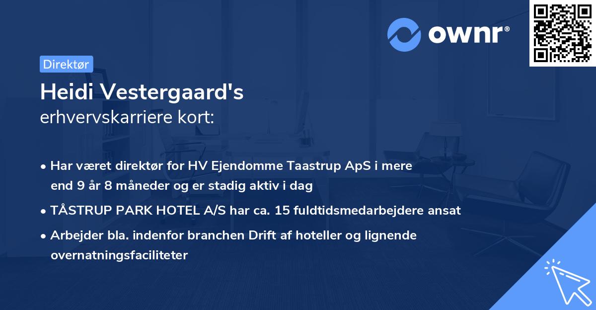 Heidi Vestergaard's erhvervskarriere kort