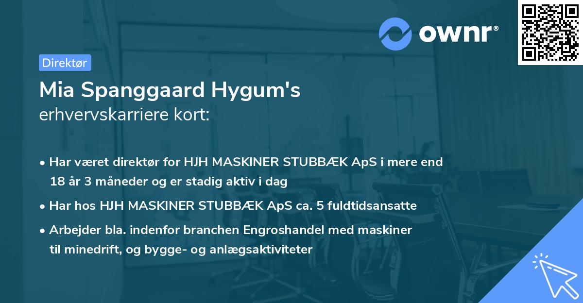 Mia Spanggaard Hygum's erhvervskarriere kort