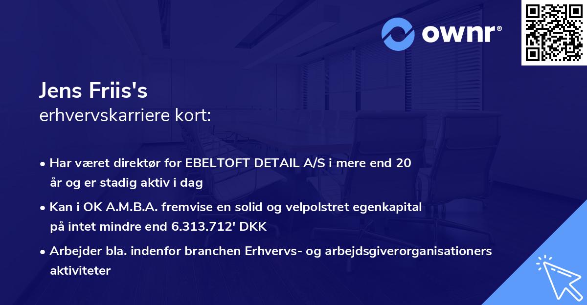 Jens Friis's erhvervskarriere kort