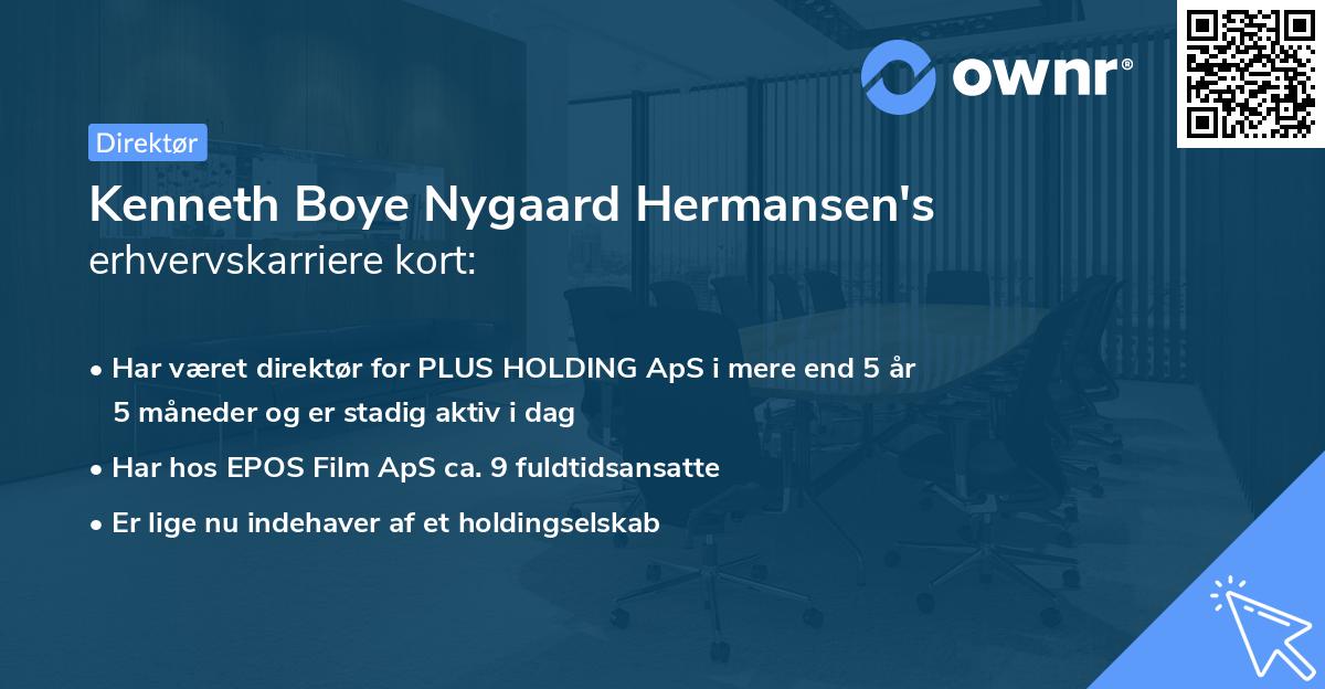 Kenneth Boye Nygaard Hermansen's erhvervskarriere kort