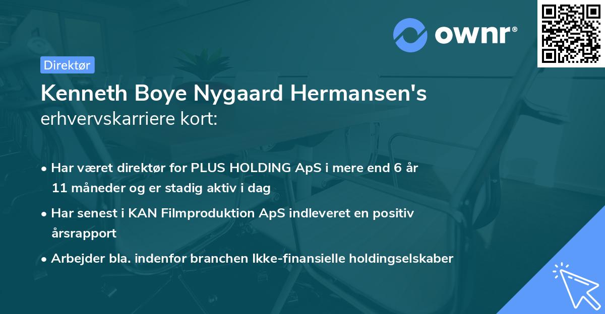 Kenneth Boye Nygaard Hermansen's erhvervskarriere kort