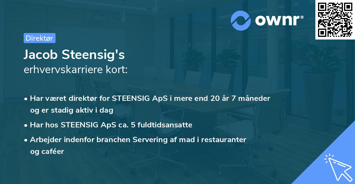 Jacob Steensig's erhvervskarriere kort