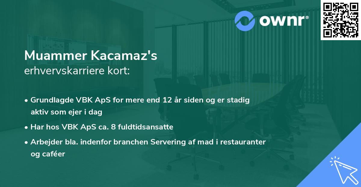 Muammer Kacamaz's erhvervskarriere kort