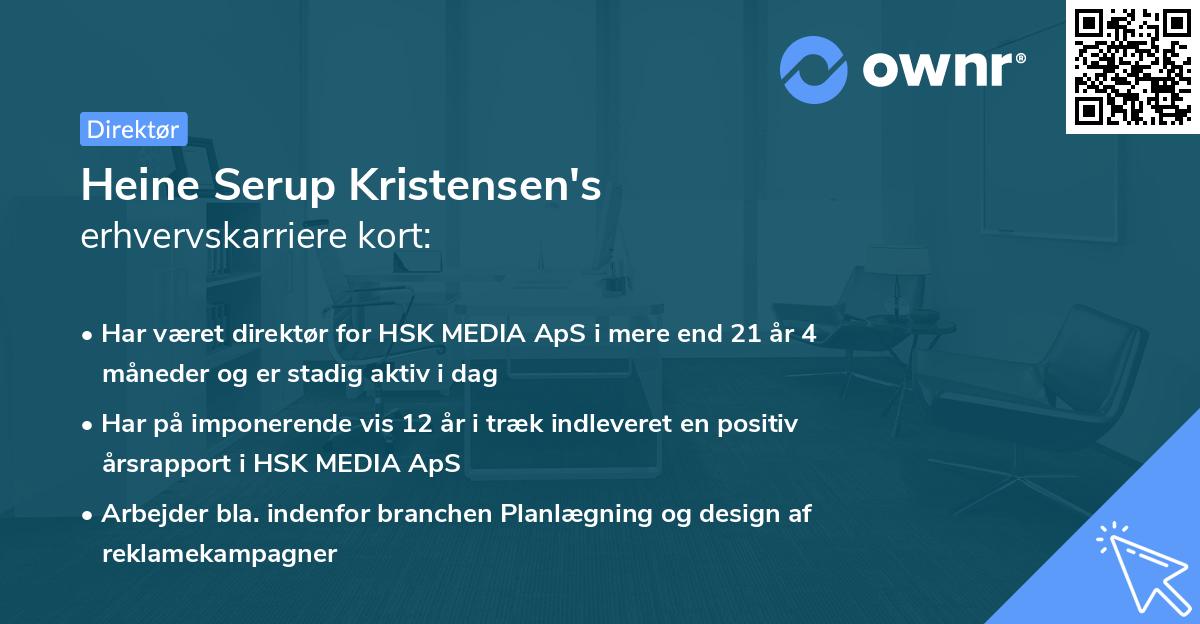 Heine Serup Kristensen's erhvervskarriere kort