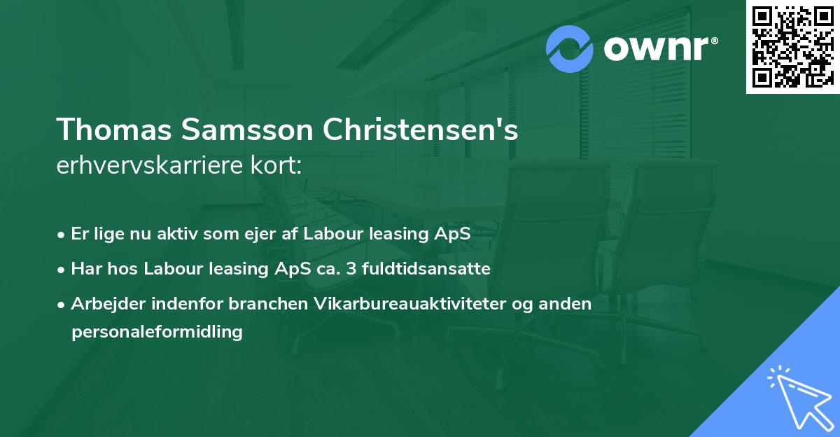 Thomas Samsson Christensen's erhvervskarriere kort