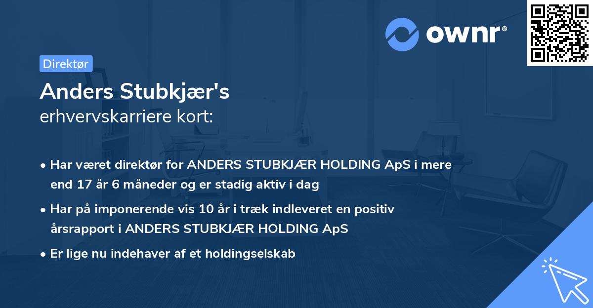 Anders Stubkjær's erhvervskarriere kort