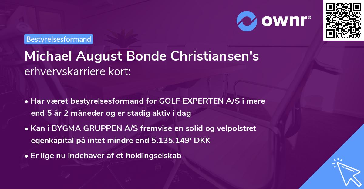 Michael August Bonde Christiansen's erhvervskarriere kort