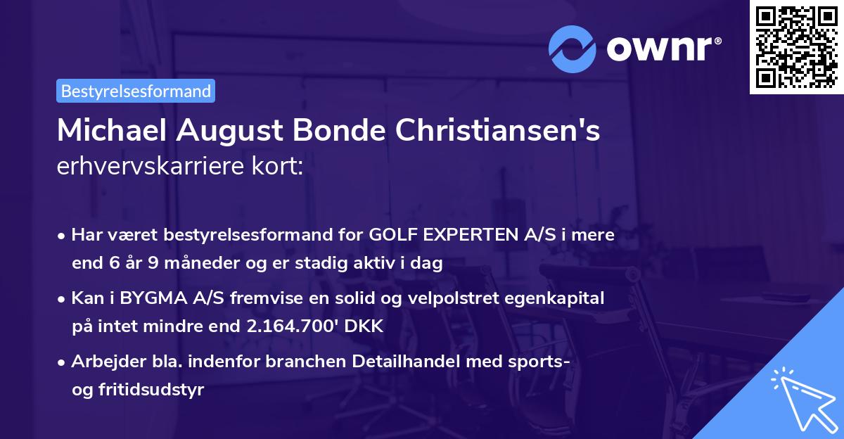 Michael August Bonde Christiansen's erhvervskarriere kort