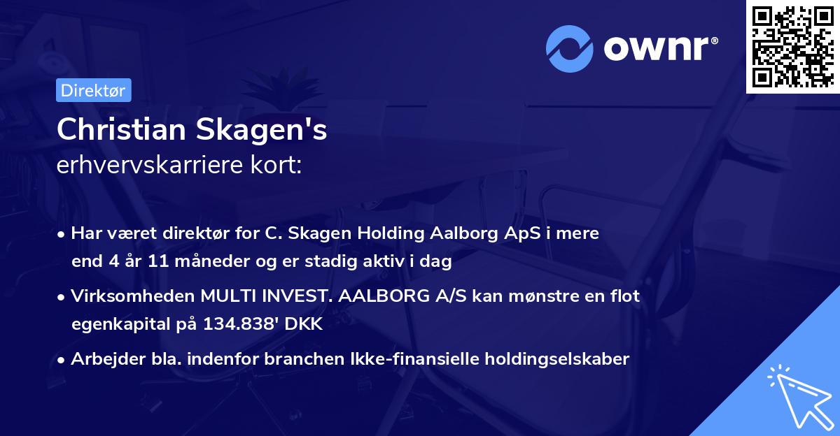 Christian Skagen's erhvervskarriere kort