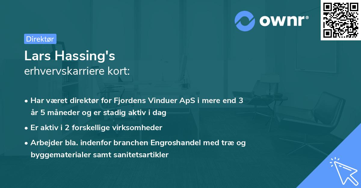 Lars Hassing's erhvervskarriere kort