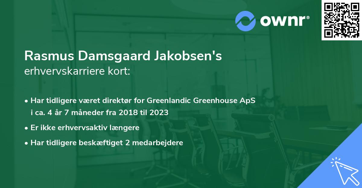 Rasmus Damsgaard Jakobsen's erhvervskarriere kort