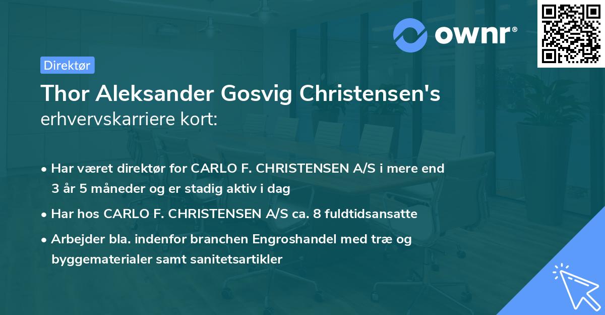 Thor Aleksander Gosvig Christensen's erhvervskarriere kort