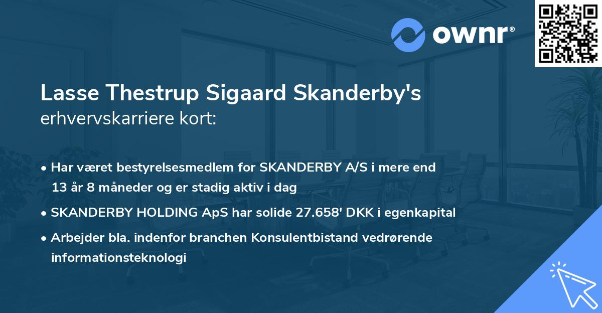 Lasse Thestrup Sigaard Skanderby's erhvervskarriere kort