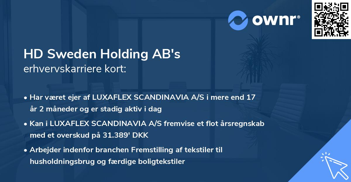 HD Sweden Holding AB's erhvervskarriere kort