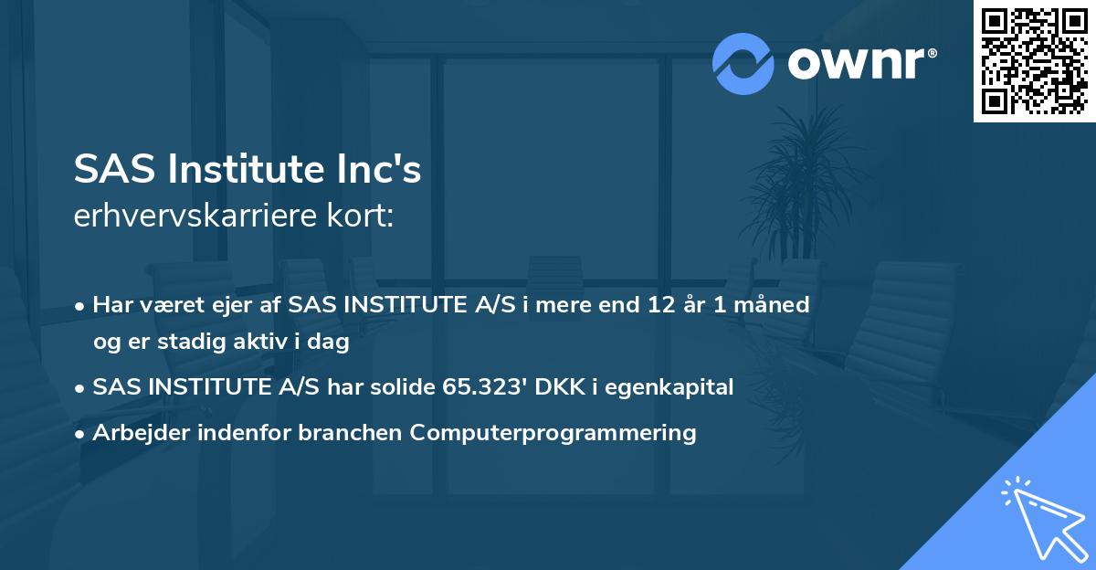 SAS Institute Inc's erhvervskarriere kort