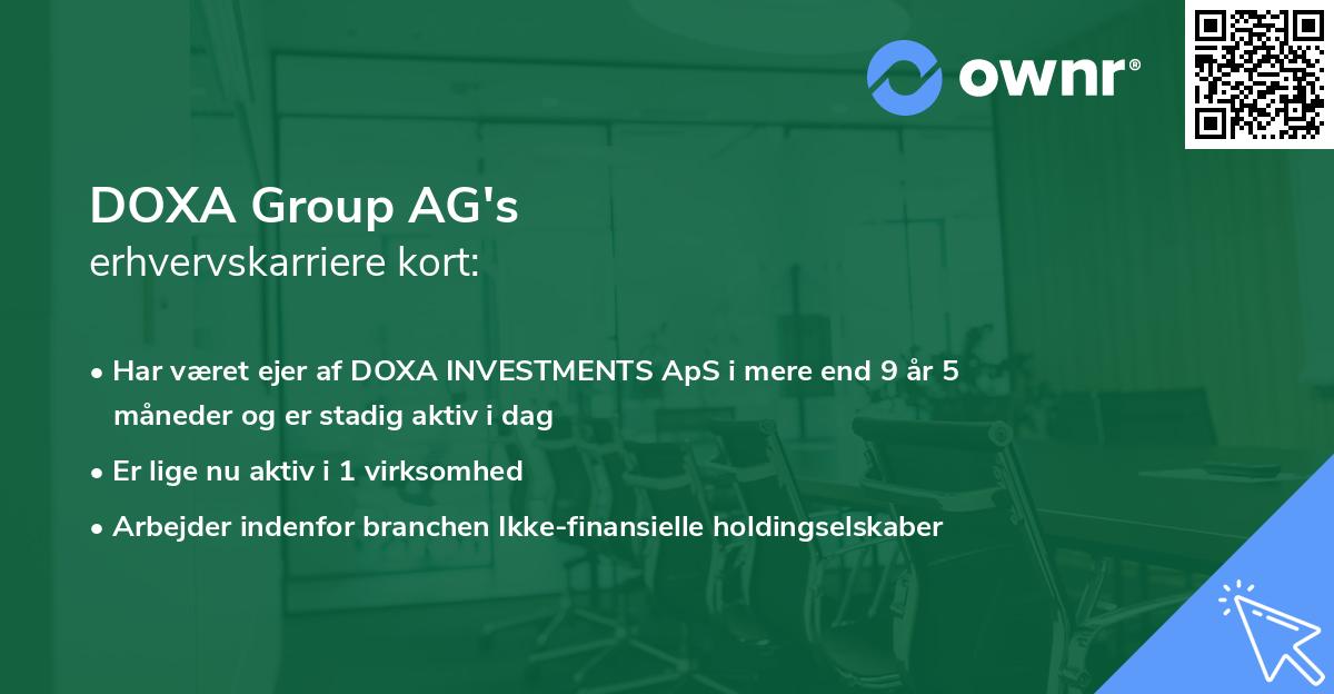 DOXA Group AG's erhvervskarriere kort