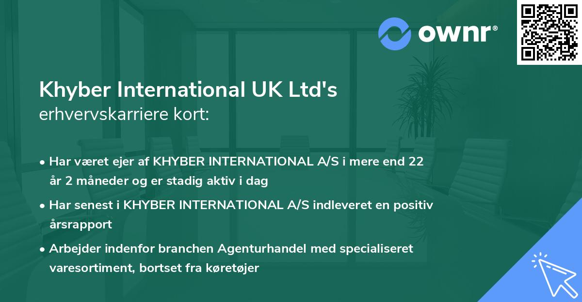 Khyber International UK Ltd's erhvervskarriere kort