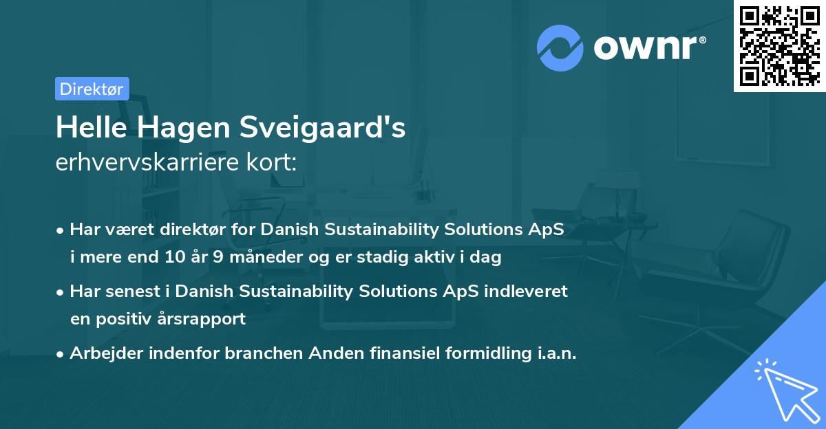 Helle Hagen Sveigaard's erhvervskarriere kort