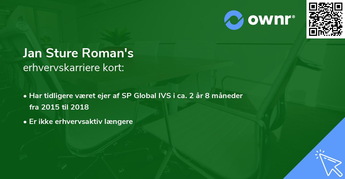 Jan Sture Roman's erhvervskarriere kort