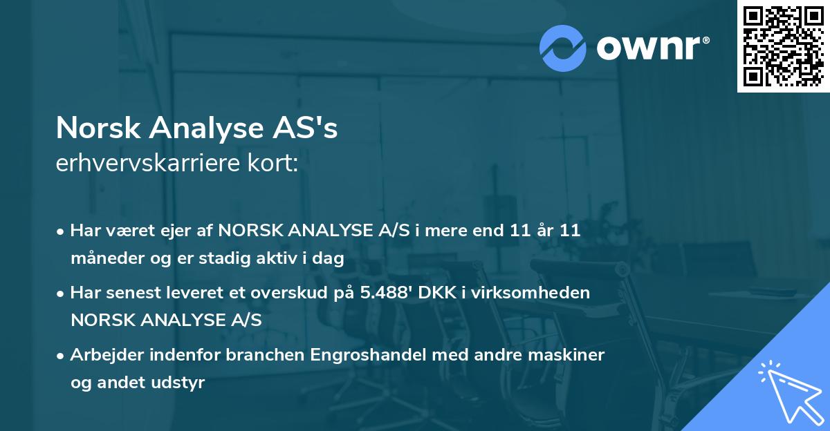 Norsk Analyse AS's erhvervskarriere kort