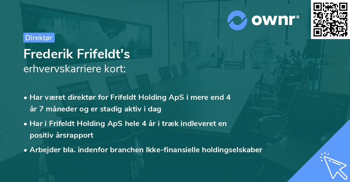 Frederik Frifeldt's erhvervskarriere kort