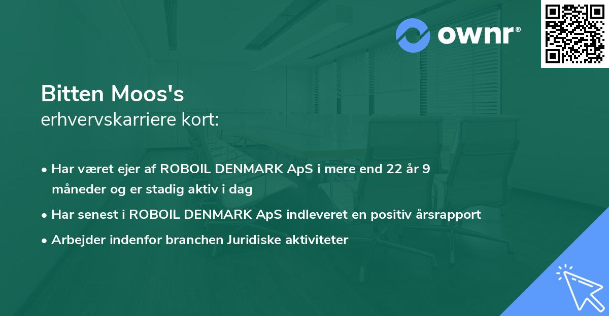 Bitten Moos's erhvervskarriere kort