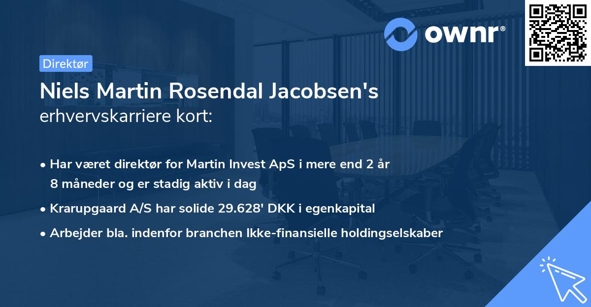 Niels Martin Rosendal Jacobsen's erhvervskarriere kort